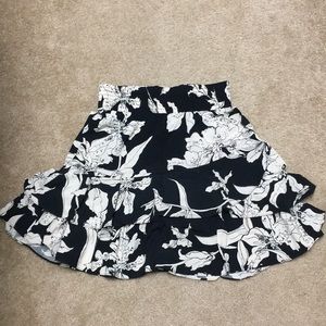CAbi Ruffle Floral Print Skirt